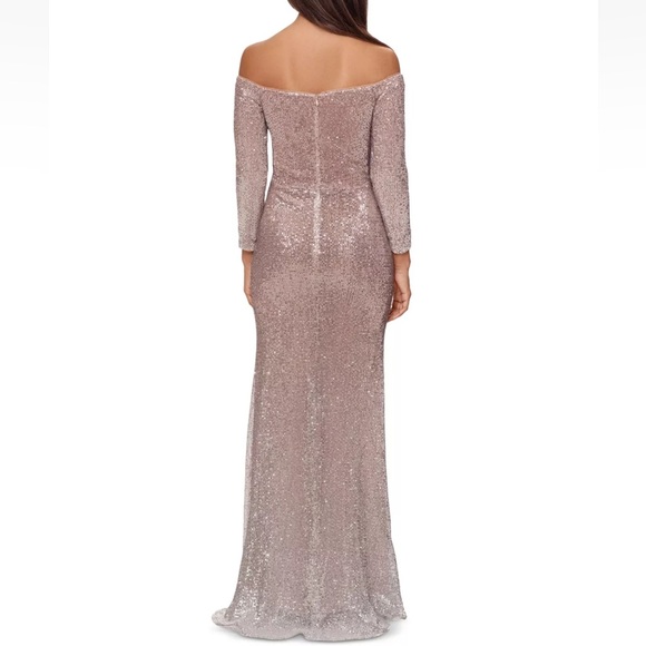 Pleated Off-the-Shoulder Sheath Floor-length Gown Champagne